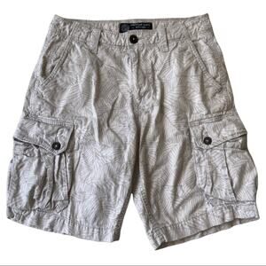 American Eagle Classic Beige Palm Cargo Shorts Y2K